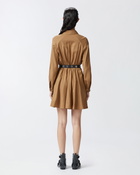 Pinko Soft Textured Shirt Dress Brown   Wood Thrush