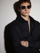 Zegna - Round-Frame Titanium Sunglasses