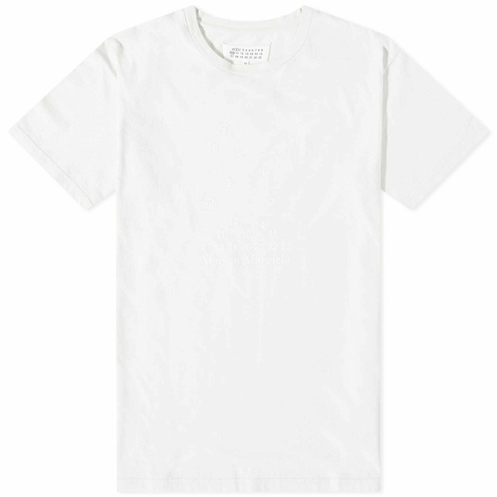 Photo: Maison Margiela Men's Numbers Logo T-Shirt in Off White