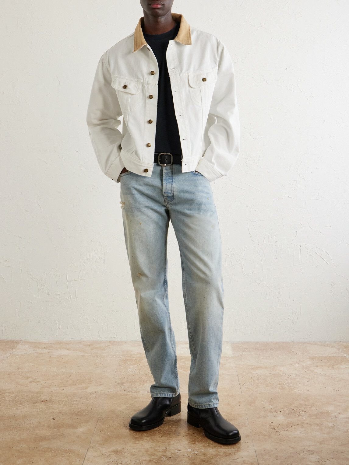 Cherry Los Angeles - Straight-Leg Distressed Jeans - Blue