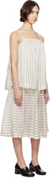 CASEY CASEY Off-White Fifi Double Midi Dress