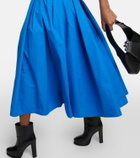 Alexander McQueen - Off-shoulder cotton poplin midi dress