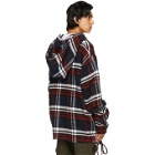 Faith Connexion Red and White Wool Checked Hoodie