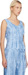 Edward Cuming Blue Scratch The Itch Tank Top