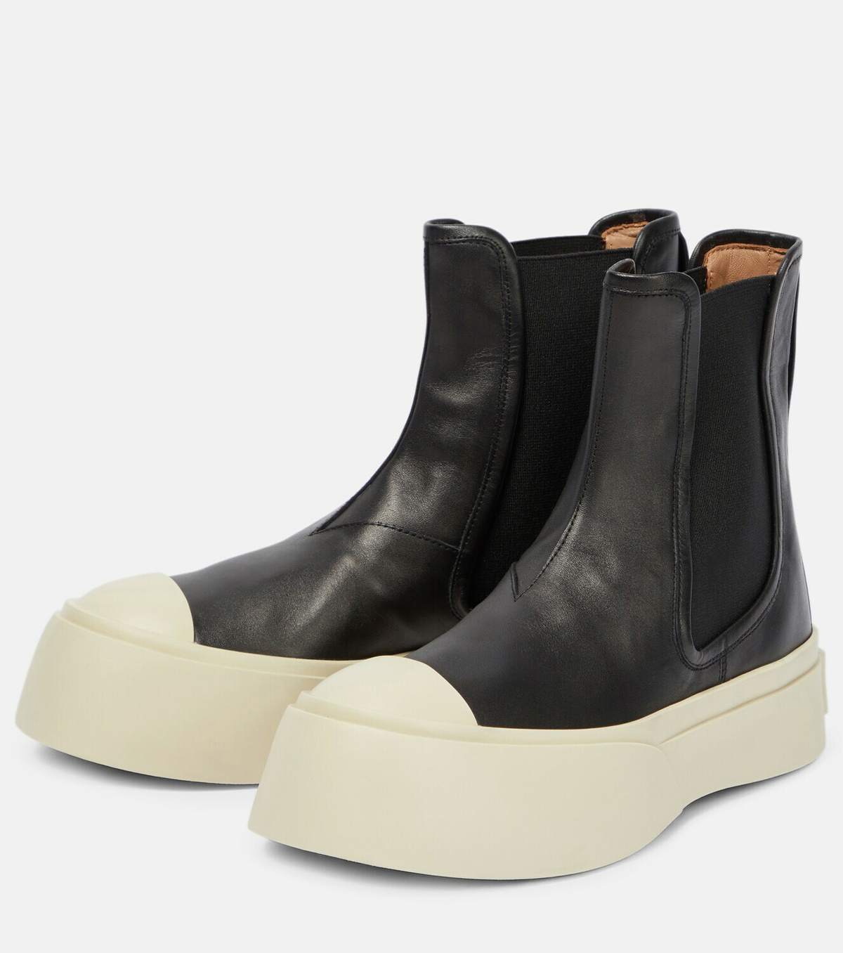 ショートブーツ・ブーティ Marni White Nappa Leather Pablo Ankle Boots White nappa leather Pablo lace-up sneaker | Marni