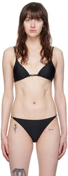 GANNI Black String Bikini Top