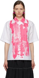 Marni White & Pink Painted Short Sleeve Shirt