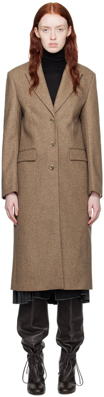 Photo: REMAIN Birger Christensen Tan Semi Fitted Coat