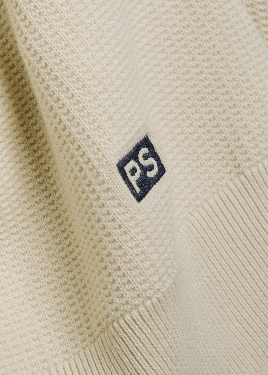 PS Paul Smith Waffle-knit Cotton Cardigan Ecru