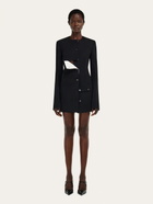 Ferragamo Womens Wool jacket with button detail in Black