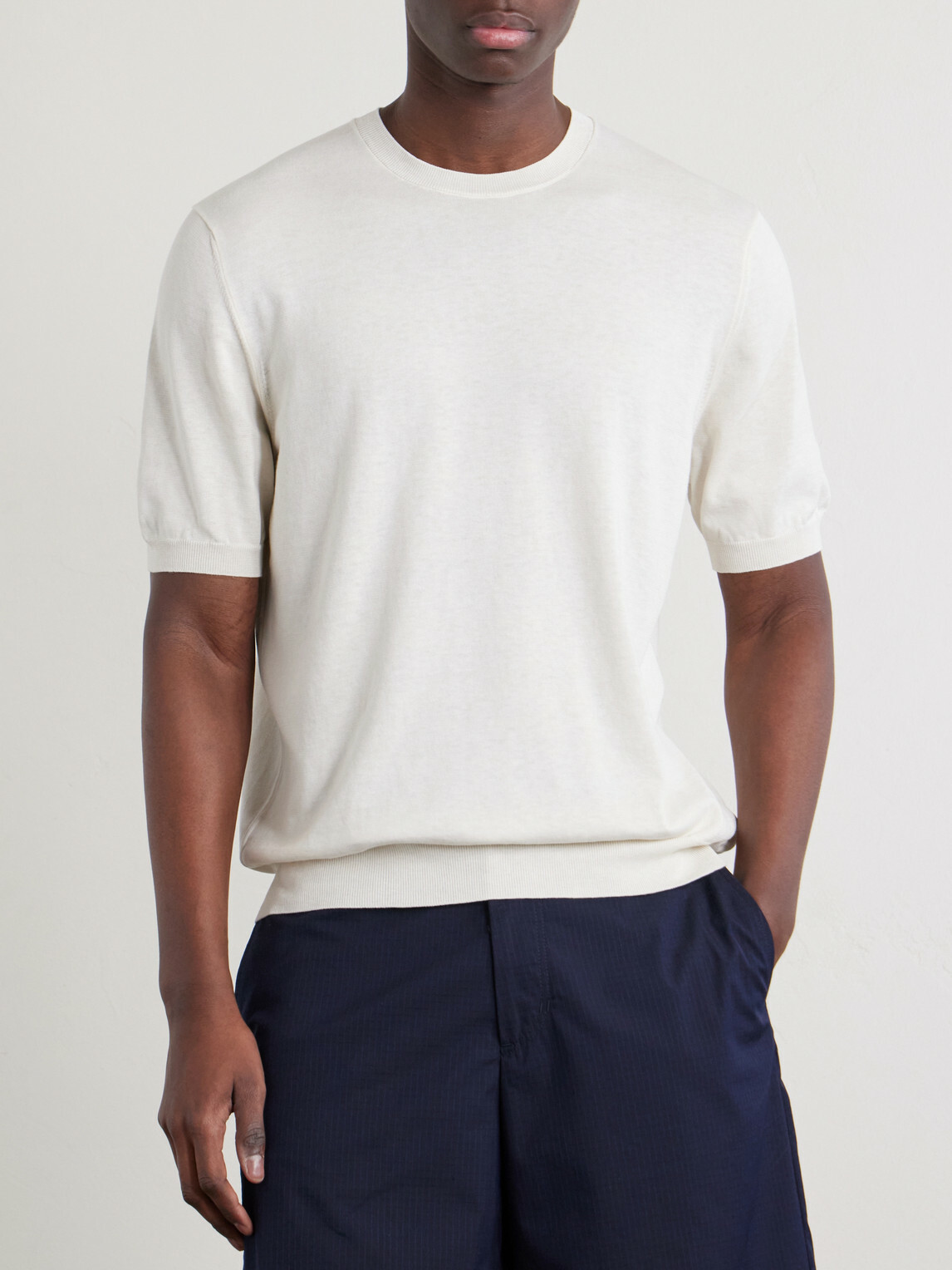 Slowear - Cotton and Silk-Blend T-Shirt - White