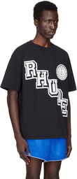 Rhude Black Collegiate Crest T-Shirt