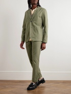 Mr P. - Garment-Dyed Cotton-Twill Blazer - Green