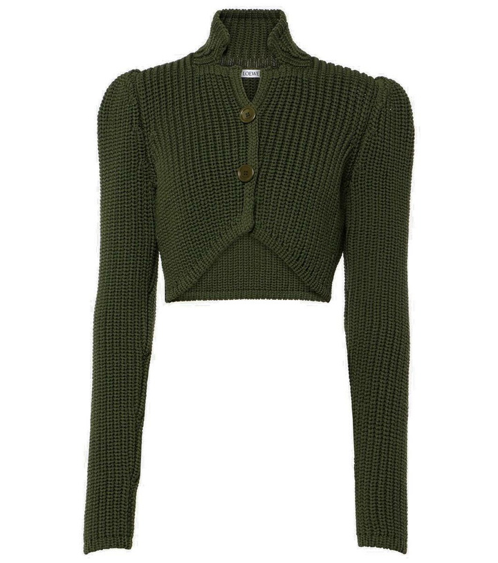 Photo: Loewe Cropped ribbed-knit cardigan