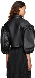 Simone Rocha Black Bustier Leather Jacket