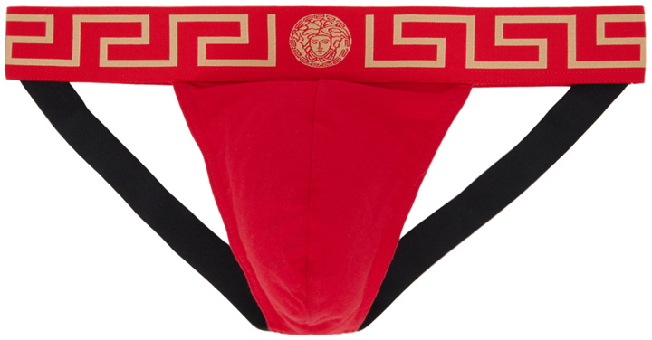 Photo: Versace Underwear Red Greca Border Jockstrap