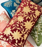 Les-Ottomans Embroidered cotton velvet cushion