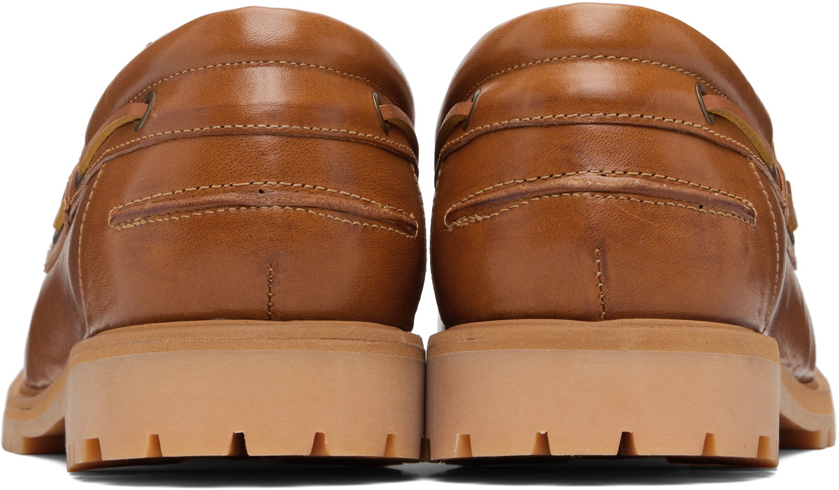 Studio Nicholson Tan Guston Leather Boat Shoes