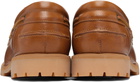 Studio Nicholson Tan Guston Leather Boat Shoes