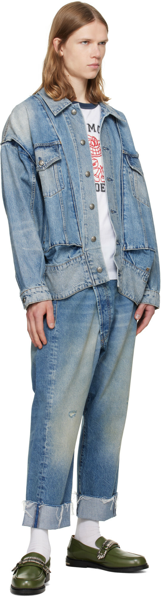 R13 Blue Crossover Jeans
