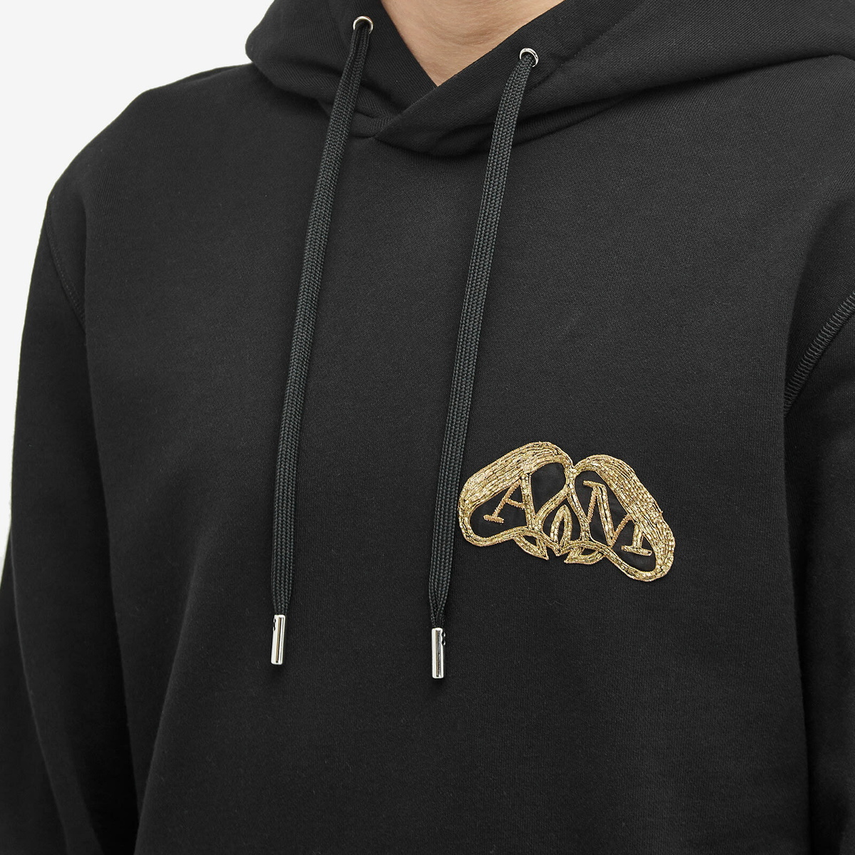 Alexander McQueen Men's Seal Logo Hoodie in Black