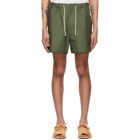 Jil Sander Green Textured Cotton Shorts