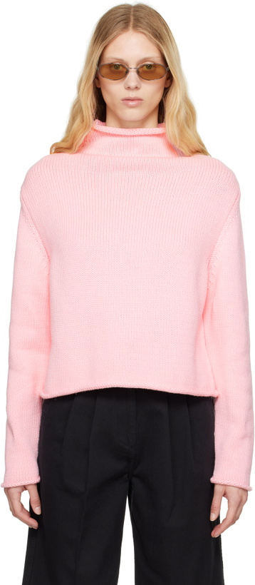 Photo: Carter Young Pink Solid Roll Neck Sweater