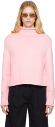 Carter Young Pink Solid Roll Neck Sweater