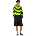 McQ Alexander McQueen Black and Yellow Monster Stripe Patch Big Hoodie