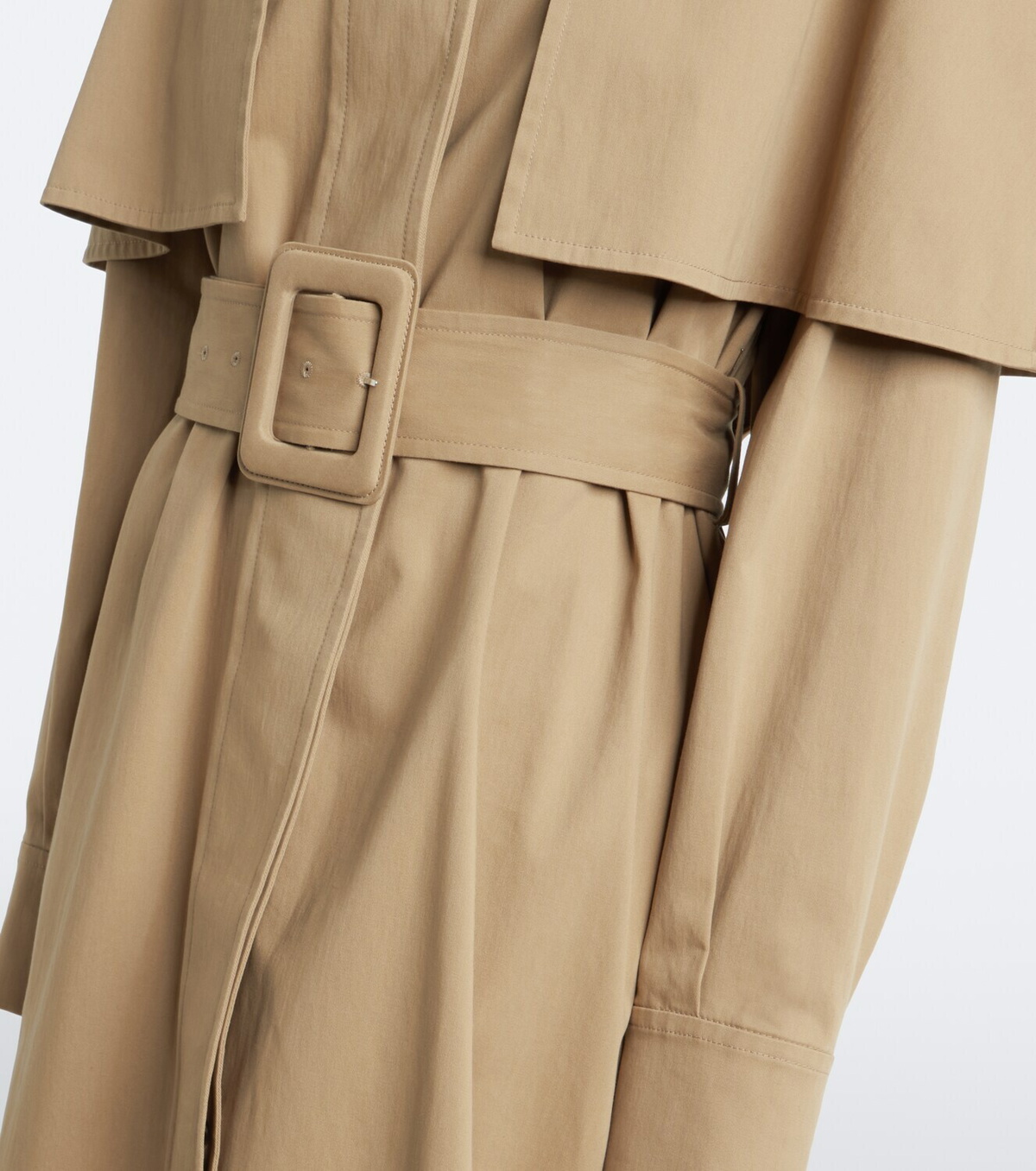 The Row Ayana caped cotton twill trench coat