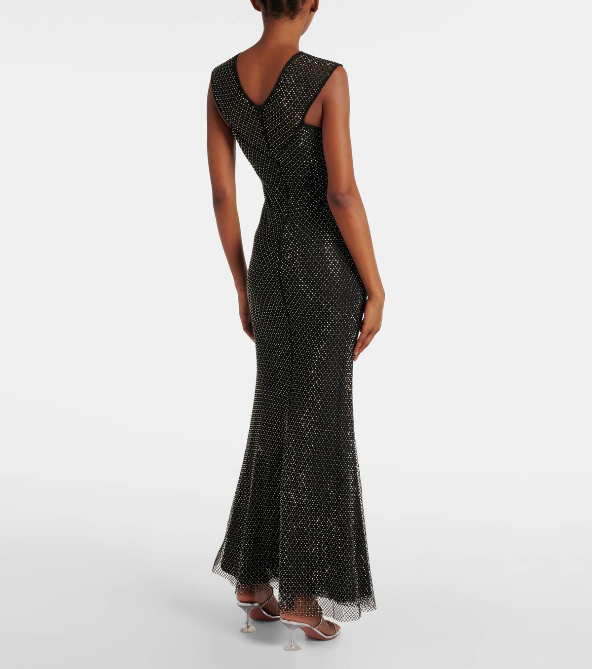 Self-Portrait Embellished fishnet maxi dress Self-Portrait