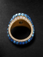 Shola Branson - Melange 18-Karat Gold, Sapphire and Diamond Ring - Gold