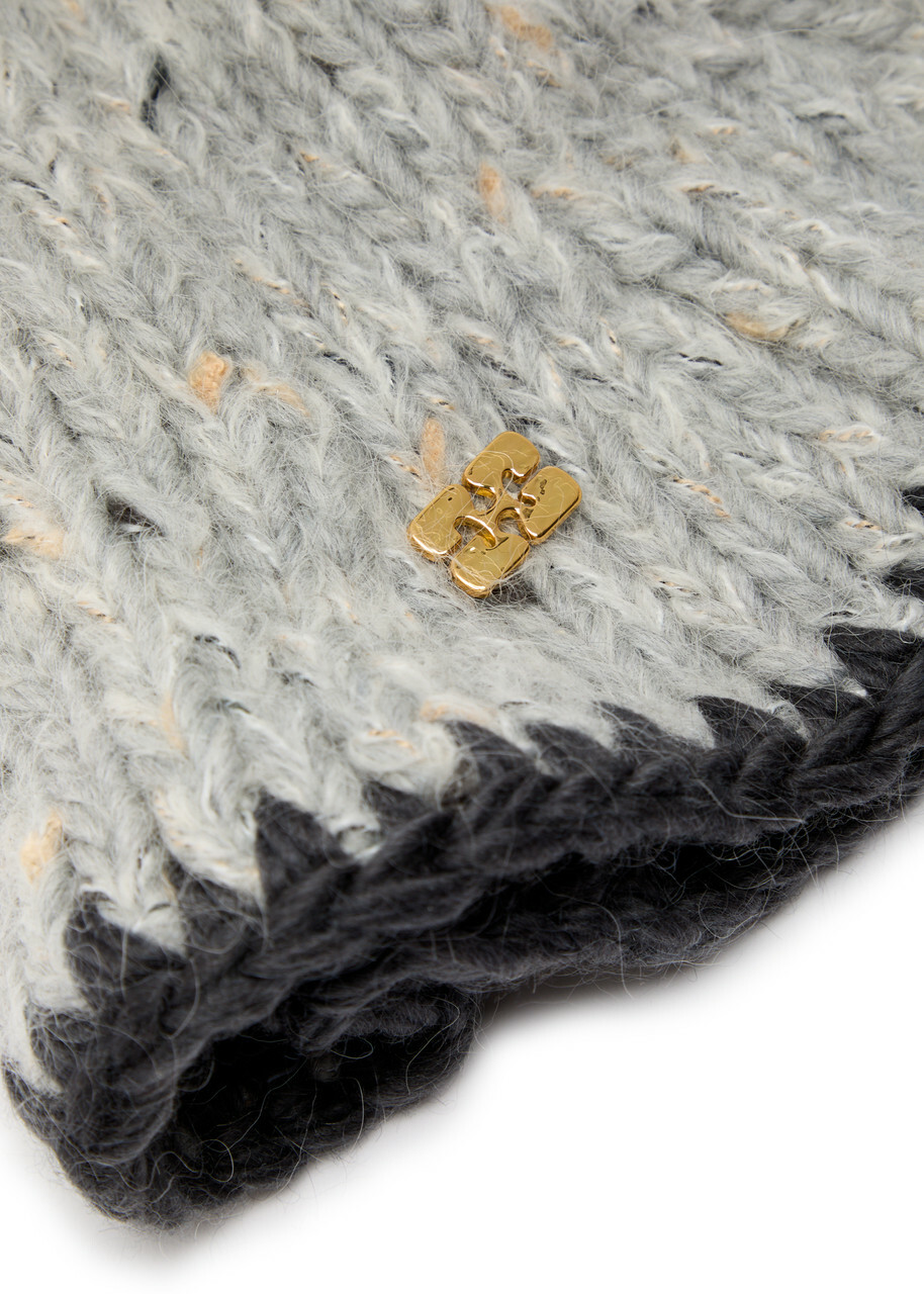 Ganni Logo Wool-blend Bucket hat - Grey - One Size GANNI display picture 3