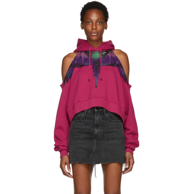 Photo: Marcelo Burlon County of Milan Pink Wings Spray Cropped Hoodie