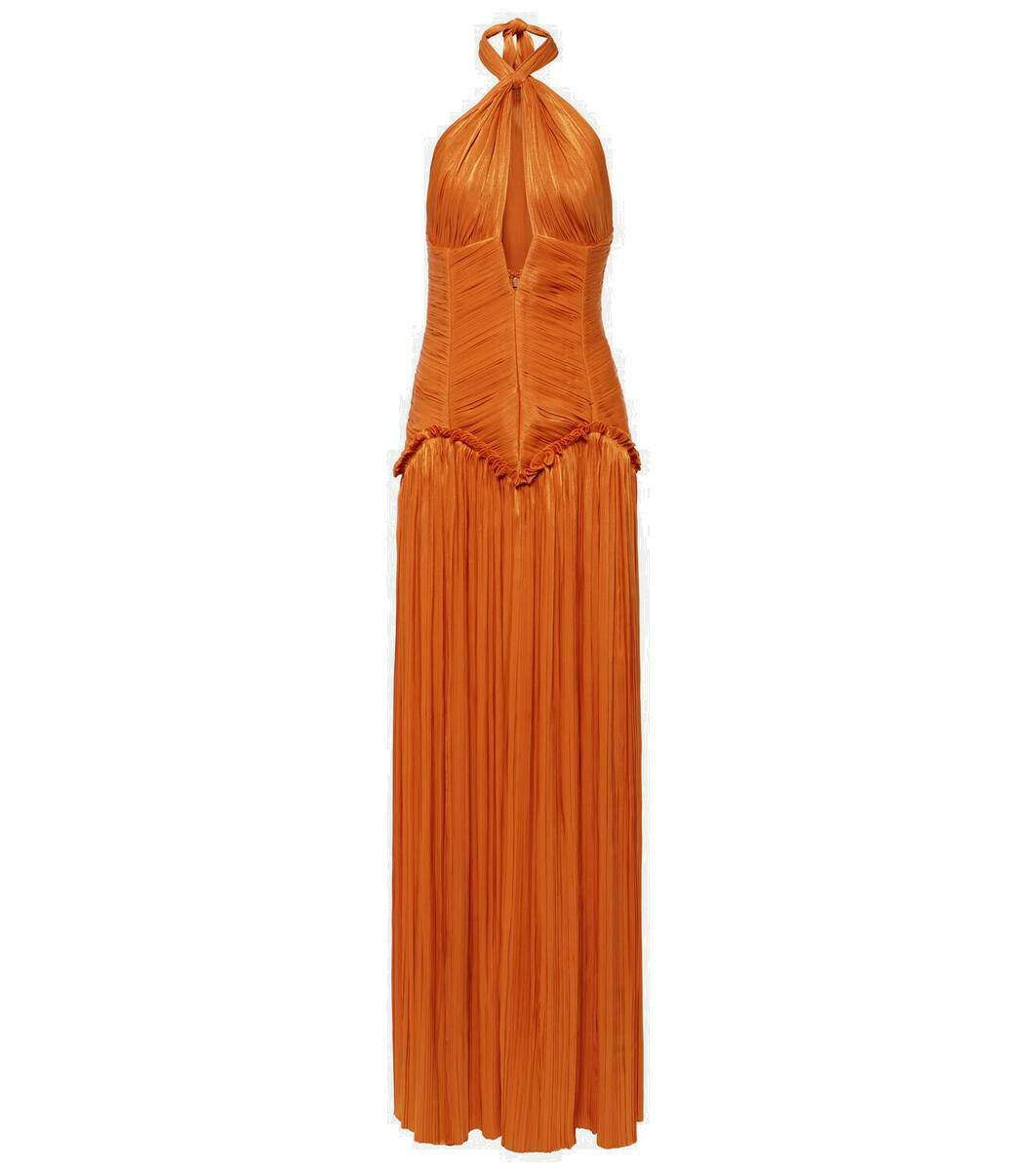 Costarellos Dante lace-trimmed silk georgette gown Costarellos