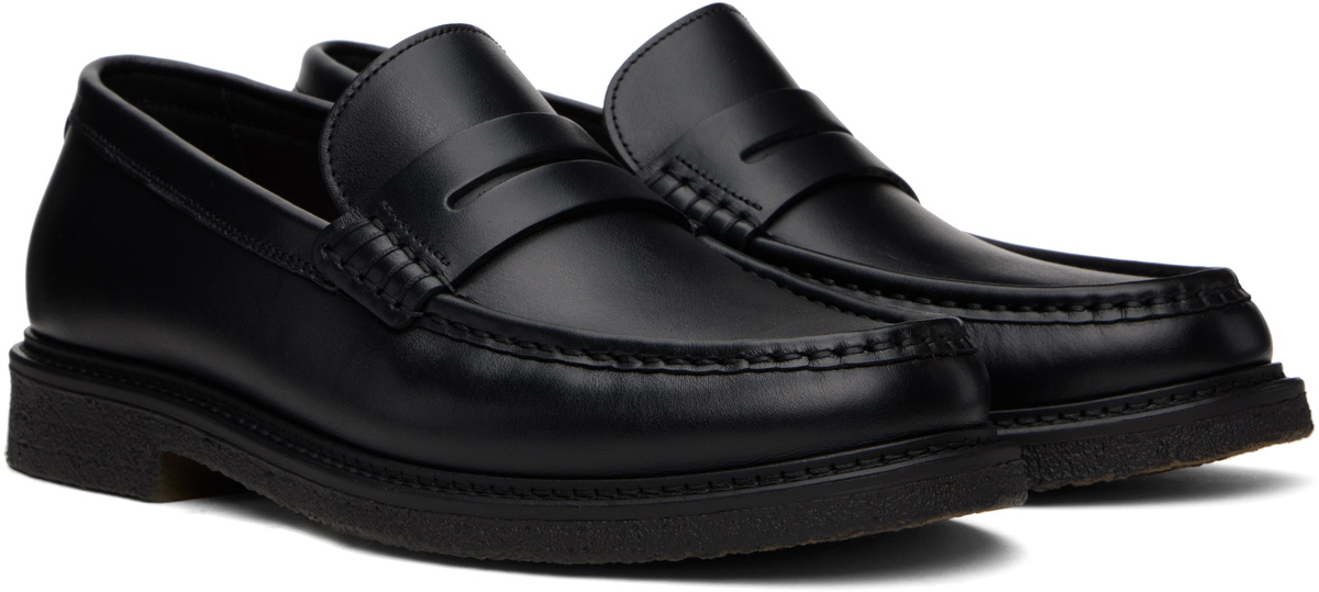 Boss Glossy Black Leather Loafers Amazon.com | BOSS Smooth Leather Slip On Drivers Black  main image 3