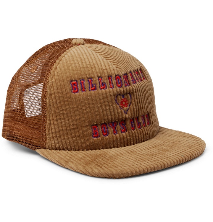Photo: Billionaire Boys Club - Logo-Embroidered Cotton-Blend Corduroy and Mesh Baseball Cap - Brown