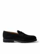 Majordome - M08 Nubuck Penny Loafers - Black