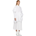 Enfold White Typewriter Pleats Cutout Shirt