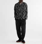 Needles - Camp-Collar Patchwork Checked Wool-Blend Jacquard Overshirt - Black