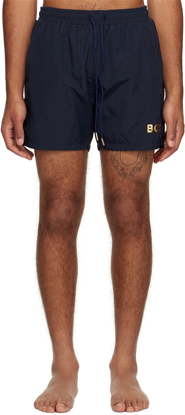 Photo: BOSS Navy Quick-Drying Swim Shorts