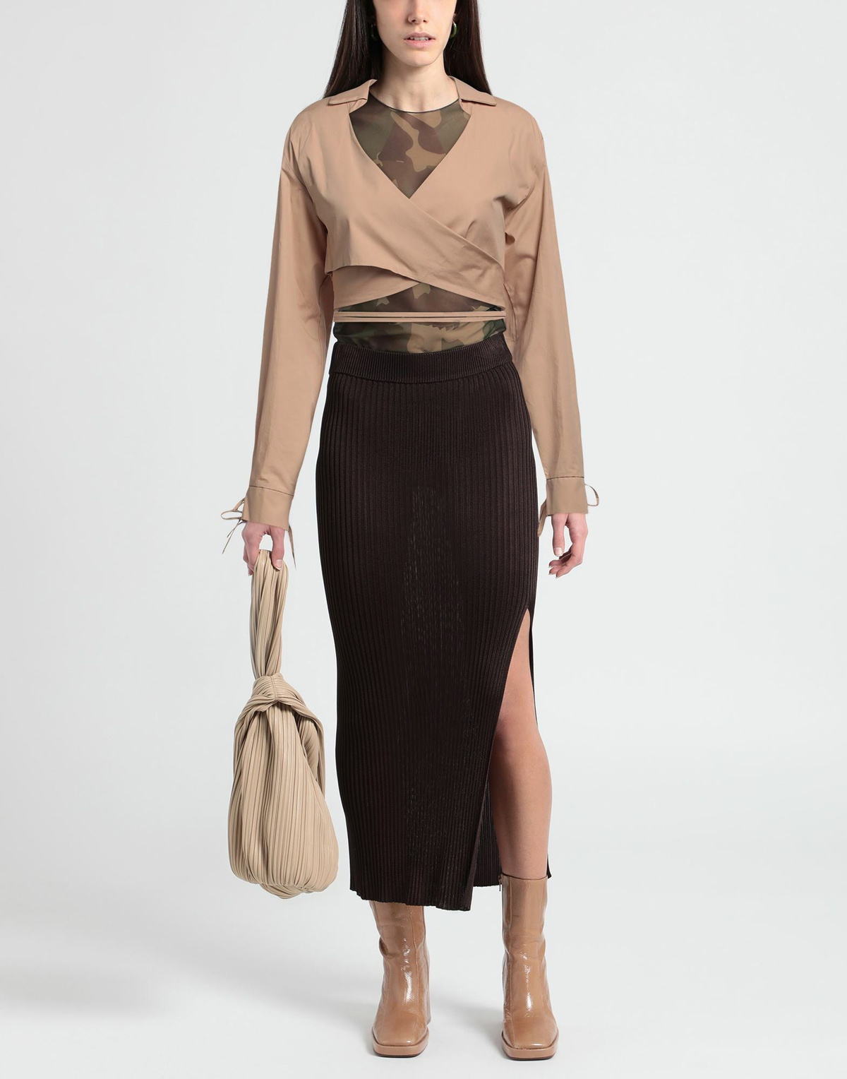 Andreādamo Womens Wrap cardigans in Beige
