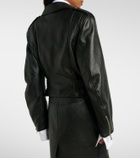 Saint Laurent Cropped leather biker jacket