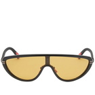 Moncler Eyewear Men's Vitesse Sunglasses in Shiny Black/Brown