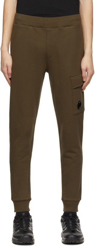 Photo: C.P. Company Khaki Diagonal Raised Lounge Pants