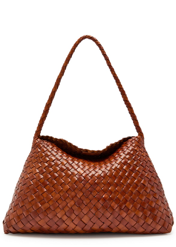 Photo: Dragon Diffusion Santa Maria Woven Leather Shoulder bag - Tan - One Size