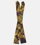 Dries Van Noten Floral mesh gloves