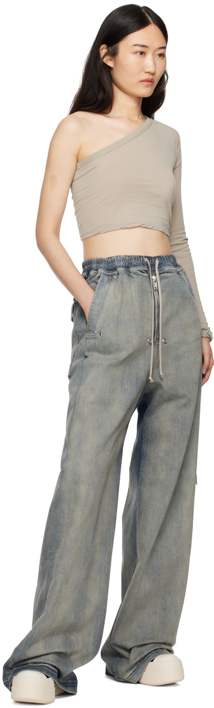 drkshdw geth bela baggy denim デニム Rick Owens DRKSHDW Blue Porterville Geth Bela Denim Lounge Pants