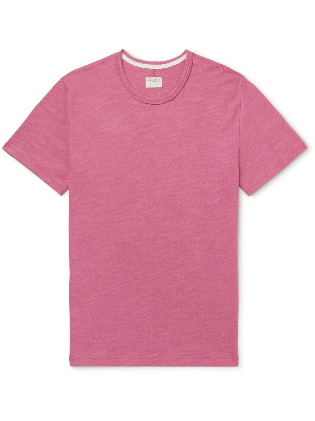 Photo: Rag & Bone - Classic Flame Slub Cotton-Jersey T-Shirt - Pink