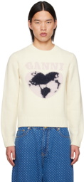 GANNI Off-White Graphic Sweater